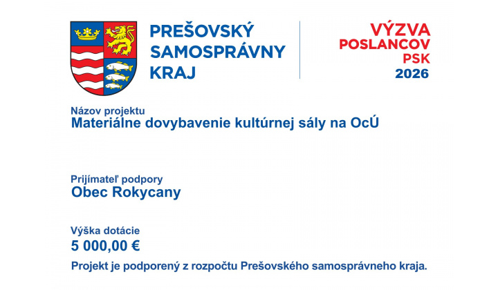 Fotka - Úspešný projekt: Naša kultúrna sála bude mať nové stoly a stoličky