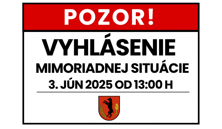 Vyhlásenie mimoriadnej situácie na území obce Rokycany