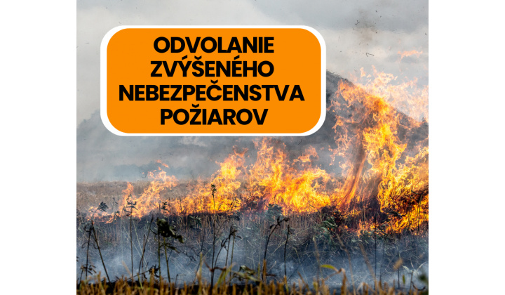 Fotka pre článok Odvolanie času zvýšeného nebezpečenstva vzniku požiaru na lesných pozemkoch